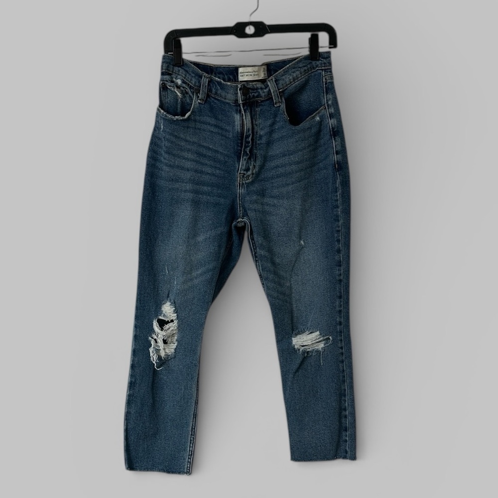 Abercrombie & Fitch Distressed Denim Mom Jeans - Picture 2 of 8